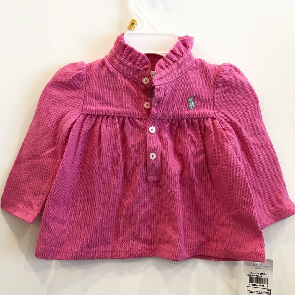 Pink ruffle long sleeve shirt